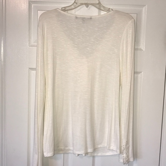 WHBM long sleeve cream colored top - Picture 2 of 6